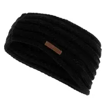 Knit Factory Joy Gebreide Dames Hoofdband - Haarband - Oorwarmers dames - Hoofdwarmer vrouwen - Hoofdband winter - Zwart - One Size