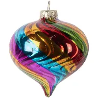 Clayre & Eef Kerstbal Overig Ø 8x8 cm Meerkleurig Glas Kerstballen