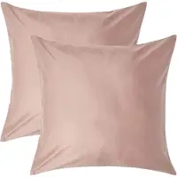 Homescapes Luxe Satijn Kussensloop 60x60 cm – Beige – Set van 2 – 100% Egyptisch Katoen Satijn – Draaddichtheid 1000
