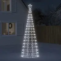 vidaXL The Living Store Buitenkerstboom - LED verlichting - 300 cm - Koudwit - 570 LEDs Buitenkerstboom - Kerstversiering - Led Lampen - Winter Decoratie - Kerstlichten - Buitenaanleg
