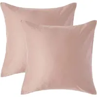Homescapes Luxe Satijn Kussensloop 40x40 cm – Beige – Set van 2 – 100% Egyptisch Katoen Satijn – Draaddichtheid 1000