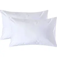 Homescapes Luxe Satijn Kussensloop 50x75 cm – Wit – Set van 2 – 100% Egyptisch Katoen Satijn – Draaddichtheid 1000