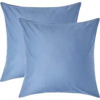 Homescapes Luxe Satijn Kussensloop 60x60 cm – Staalblauw – Set van 2 – 100% Egyptisch Katoen Satijn – Draaddichtheid 1000