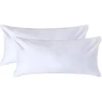 Homescapes Luxe Satijn Kussensloop 40x80 cm – Wit – Set van 2 – 100% Egyptisch Katoen Satijn – Draaddichtheid 1000