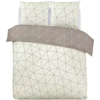 Vision Home VISION Hugo Flanel - Tweezijdig omkeerbaar Dekbedovertrekset - 100% katoen flanel: warm en zacht - Tweepersoons - Dekbedovertrek 200 x 200 cm met 2 bijhorende slopen - Beige - Oekotex gecertificeerd