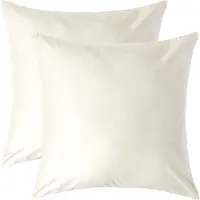 Homescapes Luxe Satijn Kussensloop 60x60 cm – Crème – Set van 2 – 100% Egyptisch Katoen Satijn – Draaddichtheid 1000