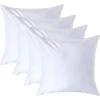 Homescapes Luxe Satijn Kussensloop 60x60 cm – Wit – Set van 4 – 100% Egyptisch Katoen Satijn – Draaddichtheid 1000