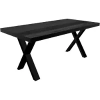 Lizzely Garden & Living Eettafel Xavier rechthoekig 200cm zwart duurzaam mangohout langwerpig eetkamertafel hout