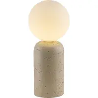 Schöner Wohnen Tafellamp Traventa, crème / amber, Woon-/ Eetkamer, Beton, Mediterraan, Tafellamp