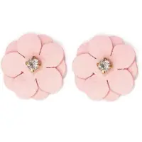 Charme Bijoux Clip oorbellen -Roze -textiel strass- geen gaatje-