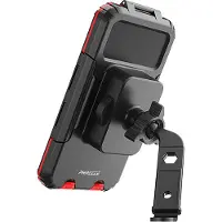 Phreeze Telefoonhouder Scooter - Spiegelmontage - Trillingsvrij - Waterdicht - Schokdemper - Universeel - Zwart