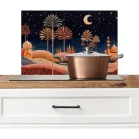 KitchenYeah Spatscherm keuken 60x40 cm - Kookplaat achterwand Sterrenhemel - Palmen - Rivier - Muurbeschermer - Spatwand fornuis - Hoogwaardig aluminium