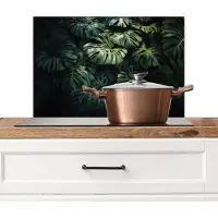 KitchenYeah Spatscherm keuken 60x40 cm - Kookplaat achterwand Plant - Monstera - Lichtinval - Muurbeschermer - Spatwand fornuis - Hoogwaardig aluminium