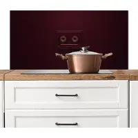 KitchenYeah Spatscherm keuken 100x50 cm - Kookplaat achterwand Cassetteband - Bordeaux - Vintage - Muurbeschermer - Spatwand fornuis - Hoogwaardig aluminium