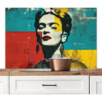 KitchenYeah Spatscherm keuken 120x80 cm - Kookplaat achterwand Bloemen - Felle kleuren - Grafisch - Modern - Muurbeschermer - Spatwand fornuis - Hoogwaardig aluminium