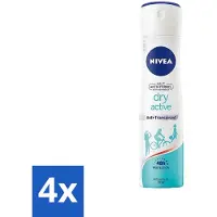 Nivea 4 x - Deodorant - Dry Fresh Anti-Transpirant Spray - 150 ml - Anti-transpirant Spray - 48 Uur Bescherming - Droge Huid - Fris Gevoel - Zweetbestendig