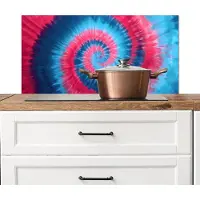 KitchenYeah Spatscherm keuken 90x45 cm - Kookplaat achterwand Spiraal - Roze - Draaiend - Muurbeschermer - Spatwand fornuis - Hoogwaardig aluminium