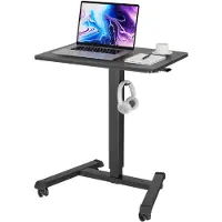BOG Mobiel Verstelbaar Sta Bureau Op Wielen - 65x45 CM Laptop Tafel - Hoogte Verstelbare Werktafel Met 4 Zwenkwielen - Bedtafel Voor Woonkamer Slaapkamer En Medisch Gebruik