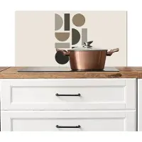 KitchenYeah Spatscherm keuken 80x40 cm - Kookplaat achterwand Natuurlijke tinten - Grafisch - Verticale compositie - Muurbeschermer - Spatwand fornuis - Hoogwaardig aluminium