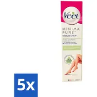 Veet 5 x - Minima Ontharingscrème - Droge Huid - 200ml - Ontharing Crème - Droge Huid - Zijdezachte Huid - Huid Behandeling - Ontharing
