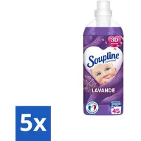 Soupline 5 x - Wasverzachter - Lavendel - 45 Wasbeurten - 1L - Wasverzachter - Wasgoed Verzorgen - Wasresultaat - Wasmachine - Wasverzachter Lentebloesem