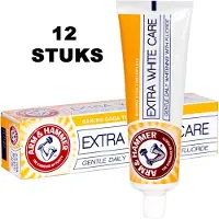 Arm & Hammer 12 Tubes - Whitening - Tandpasta - Extra White - 125 gram - Baking Soda - Witte Tanden - Wittere Tanden - Tandpasta Whitening - Voordeelverpakking
