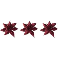 COSY&TRENDY Kerstboomversiering Kerstster - 6x - 15 cm - rood glitter - op clip - ornament