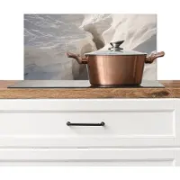 KitchenYeah Spatscherm keuken 60x30 cm - Kookplaat achterwand Kloof - Wit - Sneeuw - Muurbeschermer - Spatwand fornuis - Hoogwaardig aluminium
