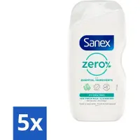 Sanex 5 x Zero % - Douchegel - Hydrateert - Alle Huidtypes - 400 ml - Douchegel - Huidverzorging - Hydraatende Douchegel - 0% Sulfaten - 0% Kleurstoffen