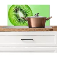 KitchenYeah Spatscherm keuken 60x30 cm - Kookplaat achterwand Kiwi - Groen - Fris - Muurbeschermer - Spatwand fornuis - Hoogwaardig aluminium