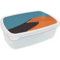 MuchoWow Broodtrommel Wit - Lunchbox Feloranje duinen - Schaduw - Lege hemel - Brooddoos 18x12x6 cm - Brood lunch box - Broodtrommels voor kinderen en volwassenen