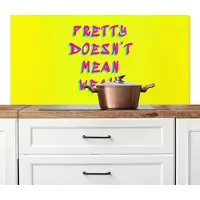 KitchenYeah Spatscherm keuken 120x60 cm - Kookplaat achterwand Quote - Minimalistisch - Kleurrijk - Muurbeschermer - Spatwand fornuis - Hoogwaardig aluminium