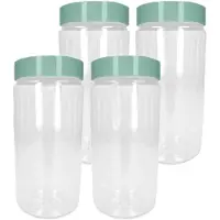 PlasticForte Voorraadpot/bewaarpot - 10x - 550 ml - kunststof - mintgroen - B7 x H16 cm