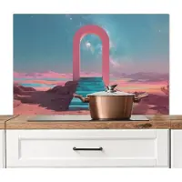 KitchenYeah Spatscherm keuken 100x65 cm - Kookplaat achterwand Trap - Boog - Sterrenhemel - Muurbeschermer - Spatwand fornuis - Hoogwaardig aluminium