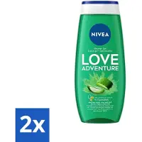 Nivea 2 x Douchegel Love Nature 250 ml - Douchegel - Verfrissend - Huidbeschermend - Vitamine C - Vitamine E