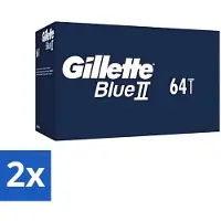 Gillette 2 x - Blue 2 - Wegwerpscheermesjes - Duurzaam en comfortabel - 64 Scheermesjes - Scheermesjes - Wegwerpscheermesjes - Blue Ii - Scheerbeurt - Comfortabel Scheren