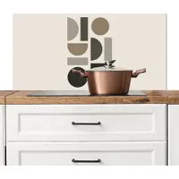 KitchenYeah Spatscherm keuken 100x50 cm - Kookplaat achterwand Natuurlijke tinten - Grafisch - Verticale compositie - Muurbeschermer - Spatwand fornuis - Hoogwaardig aluminium