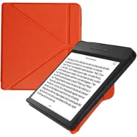 Kwmobile e-reader hoesje geschikt voor Kobo Libra H2O hoes - Ereader flip case met standaard - E reader cover van kunstleer - In fruitig oranje
