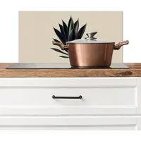 KitchenYeah Spatscherm keuken 60x30 cm - Kookplaat achterwand Agaveplant - Symmetrisch - Groen - Muurbeschermer - Spatwand fornuis - Hoogwaardig aluminium