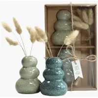 Gift Atelier Life is A Gift - vaasje - droogbloemen - groen - kado - woonartikel