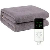 Attrezzo Elektrische deken - Plaid - Deken - Grijs - 150 x 80cm - 220V