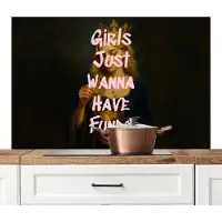 KitchenYeah Spatscherm keuken 120x80 cm - Kookplaat achterwand Kroon - Vrouw - Jurk - Opvallend - Muurbeschermer - Spatwand fornuis - Hoogwaardig aluminium