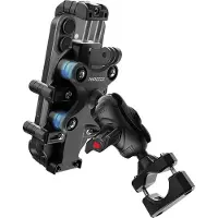 Phreeze PMH03 - Telefoonhouder Motor - Stuur - Sterk Aluminium - Schokdemper - Houder geschikt voor GoPro, Motorfiets, Scooter & Fiets - Universeel