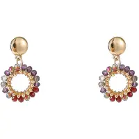 Go Dutch Label Oorknoppen Round Dangle Goud Gold Grey