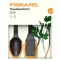 Fiskars - FunctionalForm Keukenset van 3 stuks - Spatel, lepel & tang - Essentiële kookgerei set