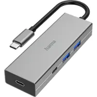 Hama USB-3.2 Type-C hub 1:4, 2x USB-A, 2x USB-C, zilver