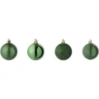 J-Line kerstbal - kunststof - smaragdgroen - doos van 40