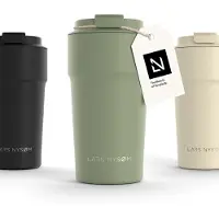 LARS NYSØM Bevægelse Thermos Coffee Mug-to-go 500ml - BPA-vrij met Isolatie - Lekvrije Roestvrijstalen Thermosbeker (Sage Green (Old))