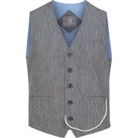 Jan Vanderstorm gestreept gilet TORVIND Plus Size donkerblauw male | Maat: 64 (3XL)