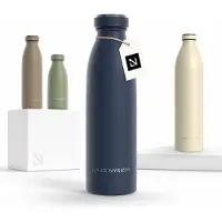 LARS NYSØM Ren Roestvrijstalen drinkfles 500ml - BPA-vrij geïsoleerde waterfles 0,5 Liter (Midnight Blue)